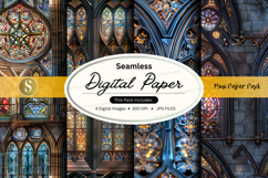 Seamless digital paper texture with stained glass pattern ba Product Image 1