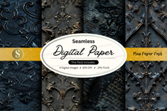 Seamless digital paper texture vintage gold floral design Product Image 1