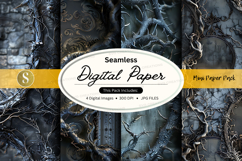 Seamless digital paper texture mockup with watercolor floral Product Image 1