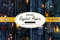 Seamless gold digital paper texture vintage luxury backgroun Product Image 1