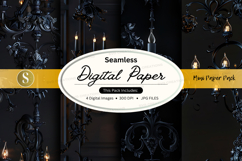 Seamless digital paper texture pack vintage dark elegant des Product Image 1