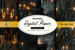 Seamless digital paper texture with vintage gold foil design Product Image 1