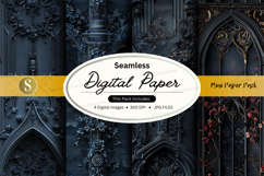 Seamless gothic digital paper texture pack vintage dark Product Image 1