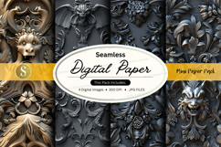 Seamless Dark Floral Digital Paper Pack Background Product Image 1
