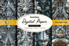 Seamless baroque digital paper texture pack vintage gold Product Image 1