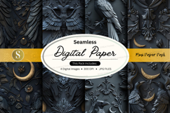 Seamless dark digital paper texture background design patter Product Image 1