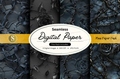 Seamless dark floral digital paper texture background with r Product Image 1
