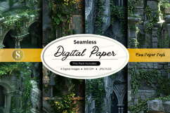 Seamless digital paper texture vintage floral design mockup Product Image 1