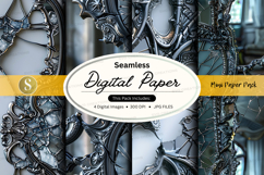 Seamless digital paper texture with grunge metallic foil bac Product Image 1