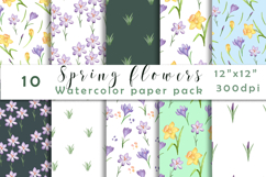 Digital Paper Watercolor Spring Flower Product Image 1