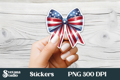 Patriotic bow American flag stickers printable PNG design Product Image 1