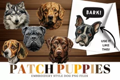 Puppy Patches Embroidery Dogs Sublimation Art Set of Puppies Product Image 1