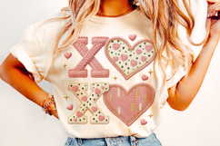 XoXo Patchwork PNG, Valentine's Day PNG, Love PNG, Cupid PNG Product Image 2