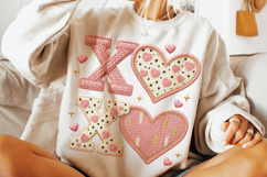 XoXo Patchwork PNG, Valentine's Day PNG, Love PNG, Cupid PNG Product Image 3