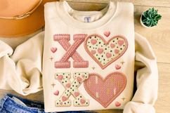 XoXo Patchwork PNG, Valentine's Day PNG, Love PNG, Cupid PNG Product Image 1