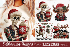 Preppy Rustic Christmas Patchwork Sublimation Designs Product Image 3