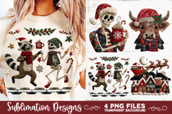 Preppy Rustic Christmas Patchwork Sublimation Designs Product Image 4
