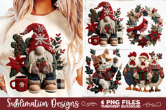 Preppy Rustic Christmas Patchwork Sublimation Designs Product Image 3