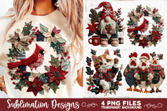 Preppy Rustic Christmas Patchwork Sublimation Designs Product Image 2