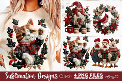 Preppy Rustic Christmas Patchwork Sublimation Designs Product Image 4