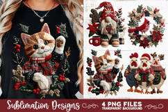 Preppy Rustic Christmas Patchwork Sublimation Designs Product Image 1