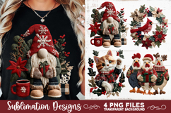 Preppy Rustic Christmas Patchwork Sublimation Designs Product Image 8