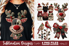 Preppy Rustic Christmas Patchwork Sublimation Designs Product Image 2