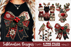 Preppy Rustic Christmas Patchwork Sublimation Designs Product Image 4