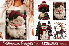 Preppy Rustic Christmas Patchwork Sublimation Designs Product Image 2