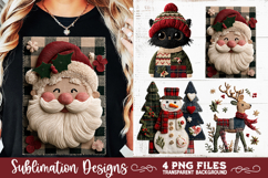 Preppy Rustic Christmas Patchwork Sublimation Designs Product Image 5