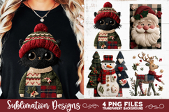Preppy Rustic Christmas Patchwork Sublimation Designs Product Image 6