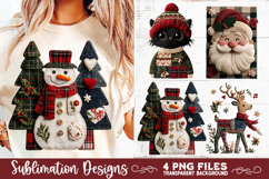 Preppy Rustic Christmas Patchwork Sublimation Designs Product Image 3
