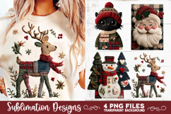 Preppy Rustic Christmas Patchwork Sublimation Designs Product Image 7