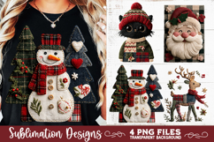Preppy Rustic Christmas Patchwork Sublimation Designs Product Image 4