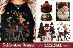 Preppy Rustic Christmas Patchwork Sublimation Designs Product Image 8