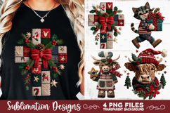 Preppy Rustic Christmas Patchwork Sublimation Designs Product Image 2
