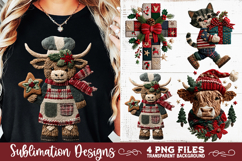 Preppy Rustic Christmas Patchwork Sublimation Designs Product Image 1