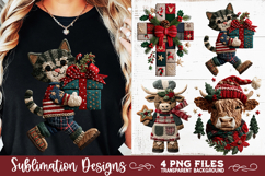 Preppy Rustic Christmas Patchwork Sublimation Designs Product Image 6