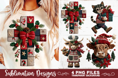 Preppy Rustic Christmas Patchwork Sublimation Designs Product Image 5