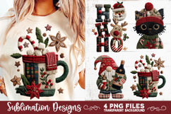 Preppy Rustic Christmas Patchwork Sublimation Designs Product Image 3