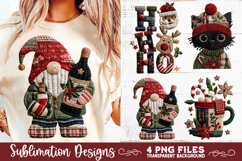Preppy Rustic Christmas Patchwork Sublimation Designs Product Image 4