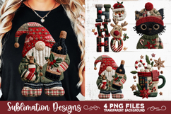 Preppy Rustic Christmas Patchwork Sublimation Designs Product Image 5