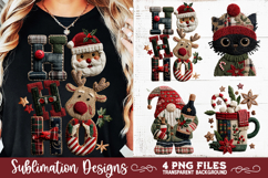 Preppy Rustic Christmas Patchwork Sublimation Designs Product Image 6