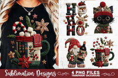 Preppy Rustic Christmas Patchwork Sublimation Designs Product Image 7