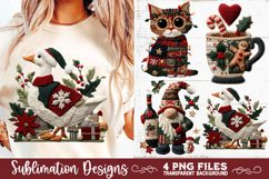 Preppy Rustic Christmas Patchwork Sublimation Designs Product Image 3