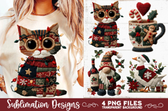 Preppy Rustic Christmas Patchwork Sublimation Designs Product Image 4