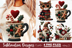 Preppy Rustic Christmas Patchwork Sublimation Designs Product Image 5