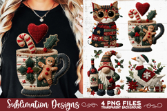 Preppy Rustic Christmas Patchwork Sublimation Designs Product Image 8