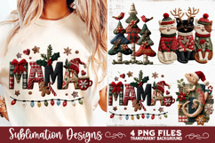 Preppy Rustic Christmas Patchwork Sublimation Designs Product Image 3