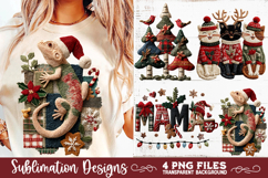 Preppy Rustic Christmas Patchwork Sublimation Designs Product Image 4